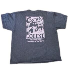 Cave Quest Crew Following Jesus Gray T Shirt Fruit Of The Loom XL